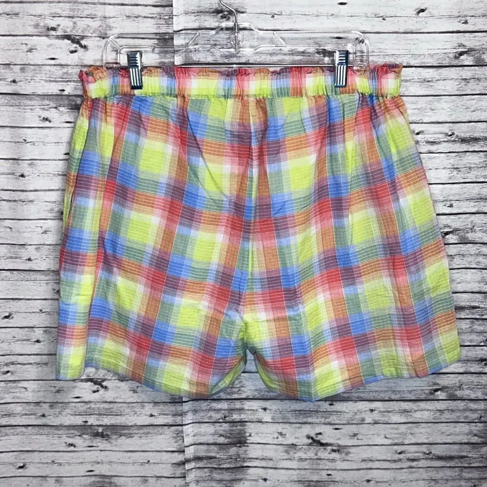 Johnny Was Delacey Plaid Paperbag Shorts - Picture 2 of 10